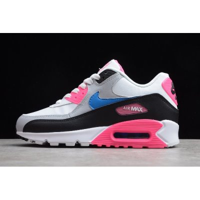 Nike Bayan Air Max 90 Leather Beyaz / Pembe / Mavi / Siyah Koşu Ayakkabısı Türkiye - SBDXBH4B